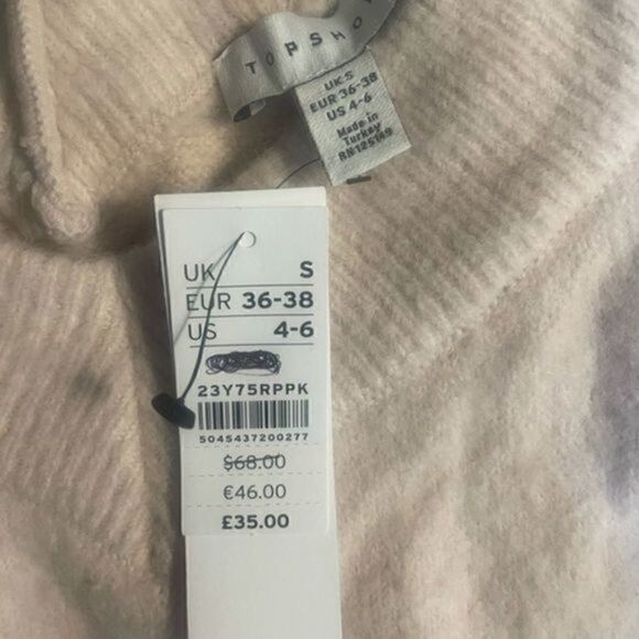 Topshop Brushed Bardot Double V-Neck Pink Sweater - Picture 4 of 9